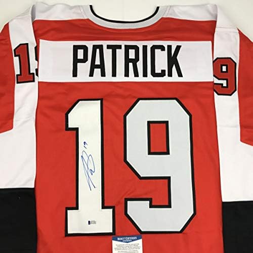 Autografado/assinado Nolan Patrick Philadelphia Orange Hockey Jersey Beckett Bas Coa