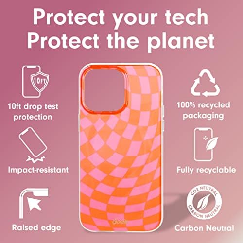 Sonix Case + Maglink Charger para Magsafe iPhone 14 Pro Max | Laranja quadriculado, rosa