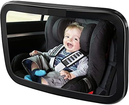 Atualize o espelho de carro de bebê maior e mais claro para o banco de trás do carro para ver o bebê à prova de quebra