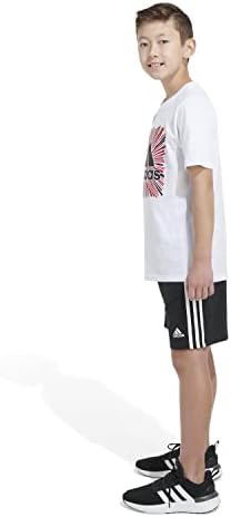 T-shirt de logotipo de algodão de manga curta dos meninos adidas meninos