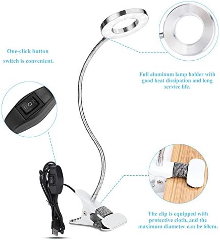 Lâmpada de mesa, lâmpada de maquiagem de círculo USB