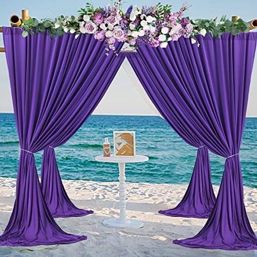 4 painéis cortina de cenário roxo para festas rugas de casamento photo photo cortinas cortinas de pano de fundo