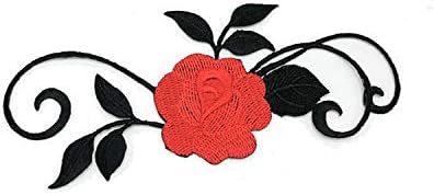 Patches Ferro-on-on Sew-On Rose Flower Bordado Motivo Apliques Crianças Mulheres Casamento de Adesivo