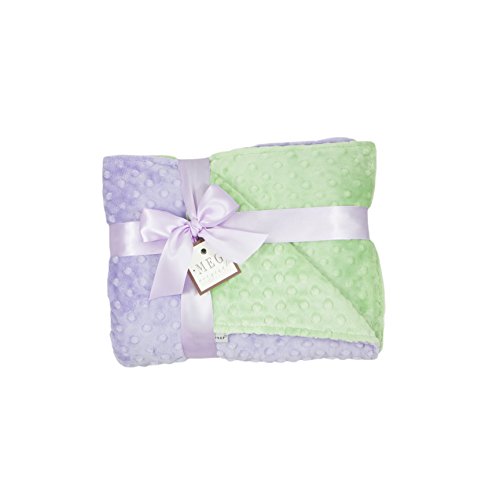 Meg original Lavender & Green Minky Dot Baby Girl/Toddler Crib Planta 6659