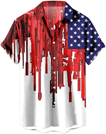 BMISEGM Summer Men Shirt Camisa Americana de bandeira americana para homens 4 de julho Men de manga curta