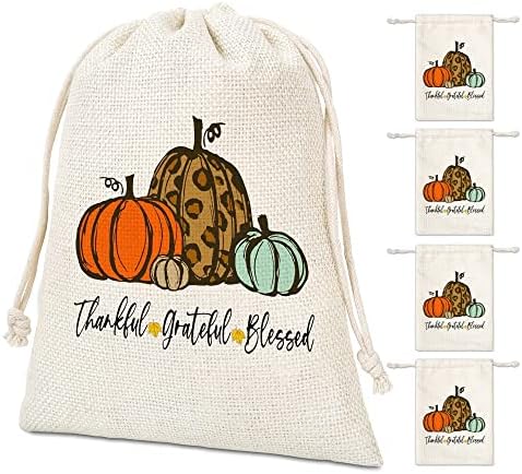 Sacos de presente de abóbora de outono, agradecimento agradecido sacolas abençoadas, decorações do dia de