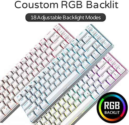 RK Royal Kludge RK68 Pro Mechanical Keyboard, 2,4 GHz Wireless/Bluetooth/Wired Gateron Brown Switch Gaming Teclado com caixa CNC, RGB Hot Swappable com software para Win/Mac