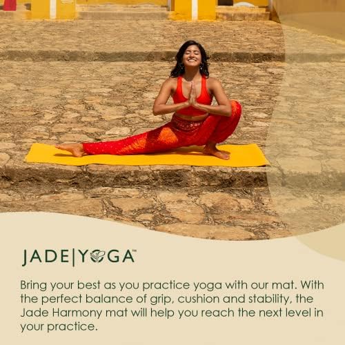 Jadeyoga Harmony Yoga Mat, tapete de exercício em casa de borracha natural, tapete de ginástica durável e grosso, tapete de treino para casa, tapete de ginástica/tapete de alongamento, tapete de ioga sem deslizamento para mulheres, Mens yoga tapete