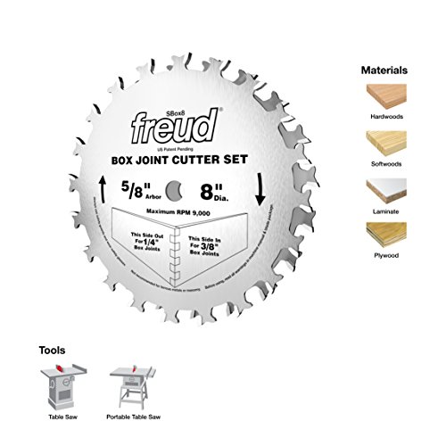 Freud Sbox8: conjunto de cortadores de junta de 8 e cartucho de freio de serra de mesa para
