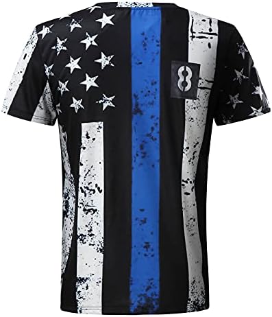 XXBR Camisas de manga curta para homens, bandeira americana de bandeira Americana Tees gráficos camisetas patrióticas