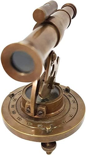 Livster Antique Brass Náutica Alidade Telescópio Compússica Pescair Decoração de Table Marinha Teodolita