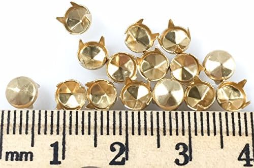 Nailheads - manchas - pregos: tamanho 20/107 com seis facetas acabamento de ouro - 100 pcs - 4 pontas - 4,5 mm…