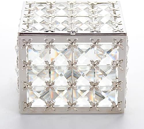 Lasody Square Crystal Jewelry Box Organizer Brincos Organizadores Ringos Caixa de tesouro Armazenamento