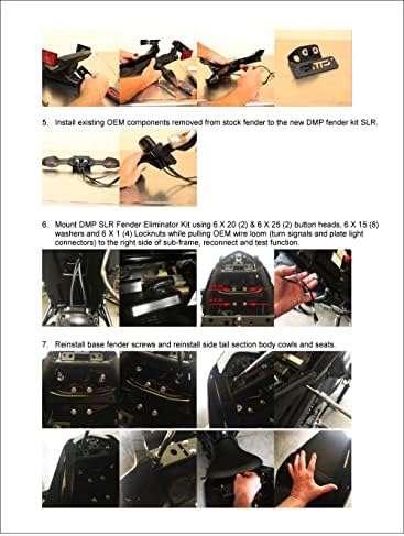 DMP EUA Made Kawasaki Ninja 650 Z650 Z 650 2017 2018 2019 2020 2021 2022 2023 Kit de eliminador de pára -choque SLR SLR para uso com sinais de giro OEM de estoque e luminária de placas ABS e não modelos - 670-4515