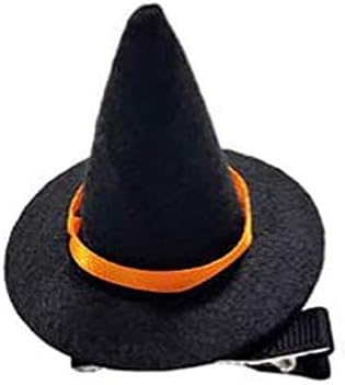 Clipe de cabelo do chapéu de bruxa de halloween binary, mini bloco de cabelo, decoração de suprimento