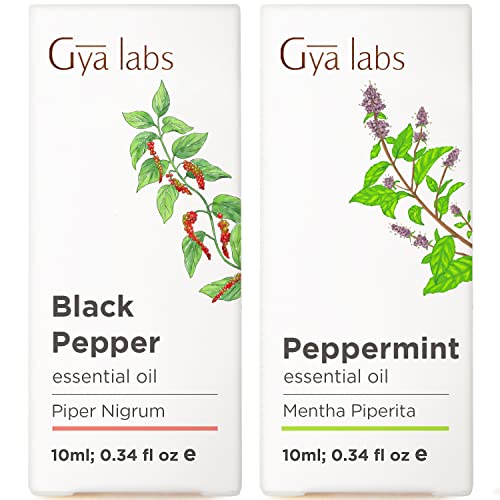 Óleo de pimenta preta e peppermint Óleo essencial - impulsionador corporal Gya Labs para um corpo