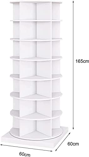YM Sky 360 Rating Shoe Rack Organizer Tower: 7 Tier Alto Branco de madeira Plataforma de calçados - Armário de armazenamento de sapatos para quarto de entrada da sala de estar - segura até 35 pares de sapatos e botas