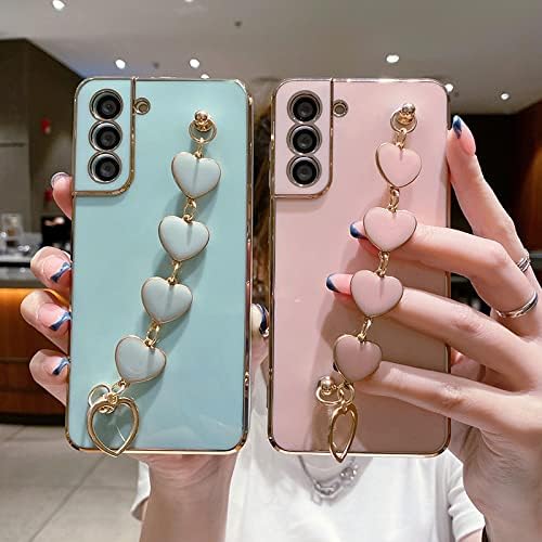 Oiomagpie Fashion Heart Bracelet Soft Silicone Case para Samsung Galaxy S22 S21 S20 Ultra Plus Fe Note