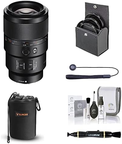 Sony Fe 90mm f/2.8 Macro G OSS Lens, pacote com kit de filtro de 62 mm, estojo de lente, kit de limpeza, limpador