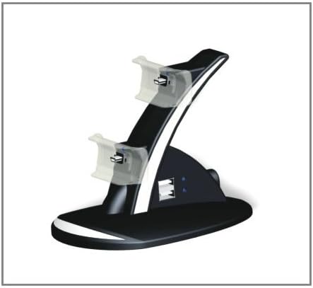 Blue LED Dual Charger Controller Stand Charging for PS3