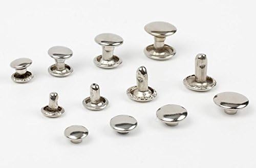 100 conjuntos de 8 mm 8 mm prata em aço inoxidável rebites de tampa de dupla tampa de garanhões prendedores