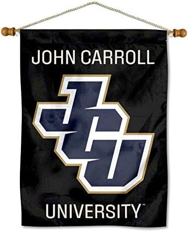 John Carroll Blue Streaks logotipo da bandeira da casa de dupla face e conjunto de bandeiras de madeira