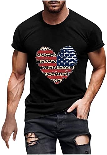 lcepcy fofo 4 de julho T camisetas para homens bandeira americana Crew pescoço de manga curta camiseta