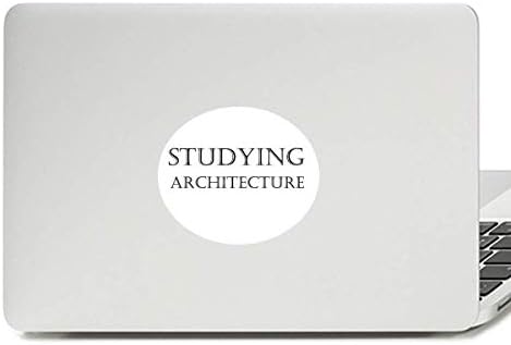 Frase curta estudando arquitetura em vinil emblema laptop gráfico adesivo decalque