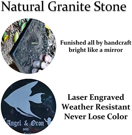 Toiveikas 6x6 polegadas Personalizadas Pet Memorial Stones, Black Granite Memorial Garden Stone Laser Gravado,