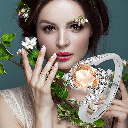 2023 New noivado Round Cut Zircon Zircões A anéis de casamento de mulheres anéis de jóias para mulher anel de