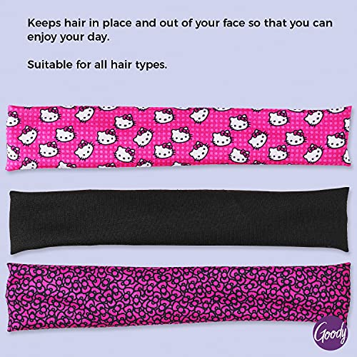 Goody x Hello Kitty Achless Head Band - 3 contagem, variada - conforto adequado para uso do dia todo - para todos