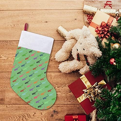 Saxphones coloridos meias de natal de Natal lareira de árvore pendurada com decoração de punho de