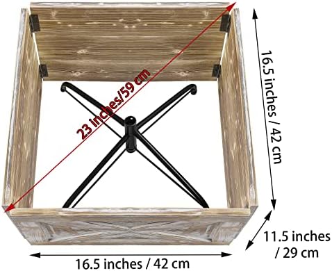 McEast Wooden Tree Collar Box 16,5 x 16,5 x 11,5 polegadas de enormes dimensões Salia de árvore de