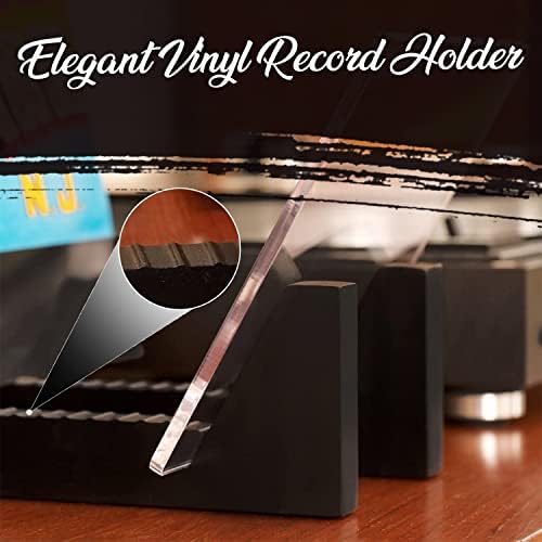 Ezphilio Records Vinil Record Storage titular - Armazene e segure até 25 álbuns - Modern Wooden Display Stand