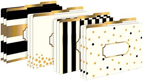 Pastas de arquivos de designer de barker Creek Conjunto de 12, ouro, conjunto multi-design com designs