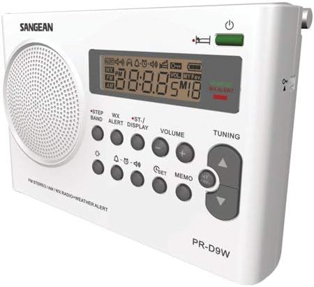 Sangean portátil AM/FM/NOAA Alerta de rádio com bateria recarregável