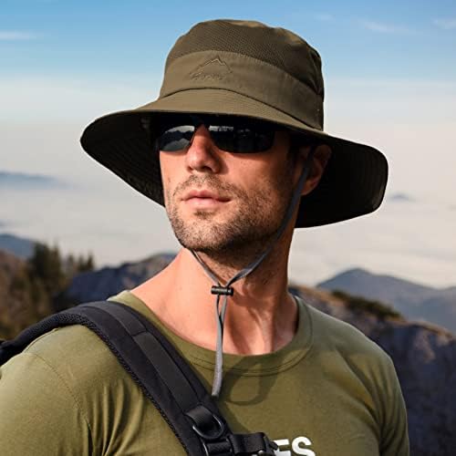 Chapéu de pesca para homens chapéu de proteção solar com malha removível Face Tampa de aba do pescoço