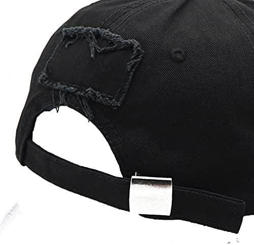 Rapped Patch Baseball Cap vintage angustiado de baixo perfil de algodão não estruturado Hat de