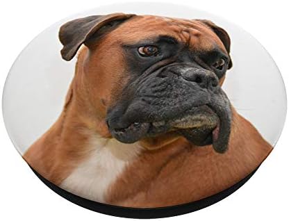 Popsockets de cabeça de cachorro boxer PopGrip: Grip swappable para telefones e tablets