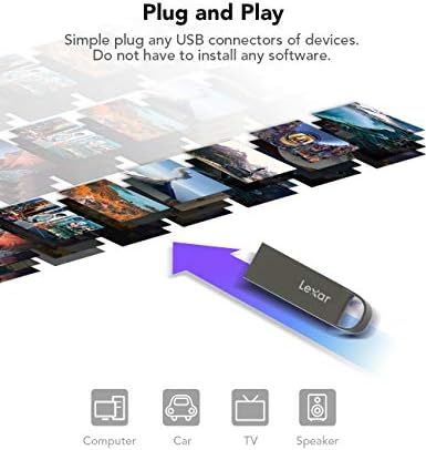LEXAR 32GB USB 2.0 Flash Drive, Mini USB Stick, UDP Phumb Drive, Memory Stick com design de liga de zinco, unidade