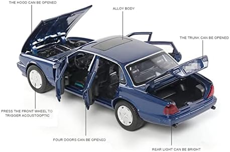 Modelo de carro em escala para Jaguar XJ6 Modelo de carro Diecast Car 6 portas abertas com material de metal leve som 1/32 proporção