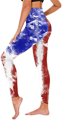 American Flag Leggings For Women Tummy Controle Patriótico calças calças de exercícios Extrecitar o fitness