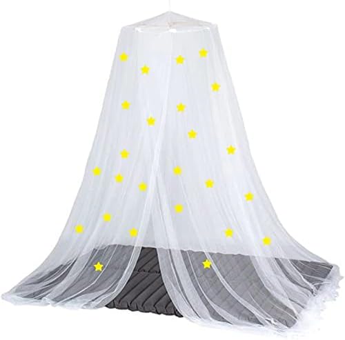 Glow in Dark Bed Canopy Poliéster Mesh Reding Solfing Bed Dome Canopy Para casa de decoração de jardim em casa em casa Glow in Dark Bed Canopy