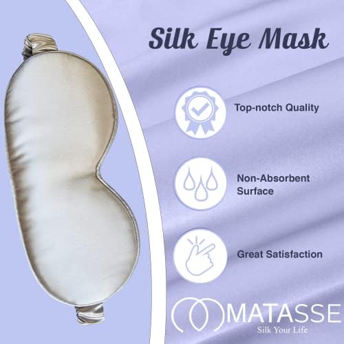 Máscara de seda de seda de matasse sua vida - máscara de olho contornada em 3D para dormir, máscara de sono
