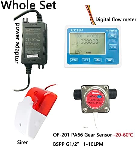 Fluxo Senor Pipe Oil suspende o sistema alarmante PA66 Sensor de fluxo de engrenagem de 2010 para o medidor de fluxo de turbina de leite de lubrificante G1/2 BSPP