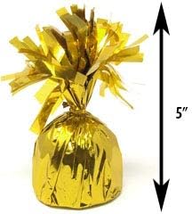 Artesanato Central 5 Gold Metallic embrulhado pesos de balão para decoração de festa de aniversário, pacote de