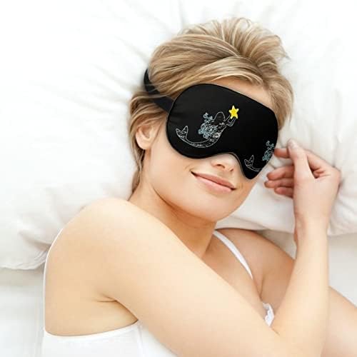 Sereia Funny Sleep Eye Máscara de olho macia cobertura de olhos com sombra noturna de cinta ajustável para homens