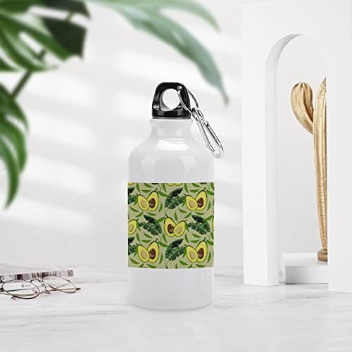 A abacate Tropical Leaf Sports Water Bottle Bottle Reutilable Aluminium Travel caneca isolada para ao ar livre