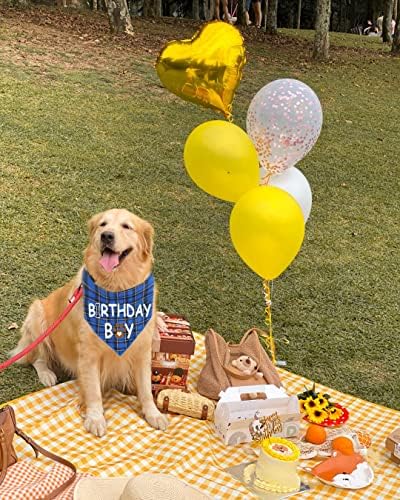 Mc Fragrant Dog Birthday Bandana Dog Birthday Boy Girl Dog Supplies de aniversário para um pequeno animal de estimação grande, grande)