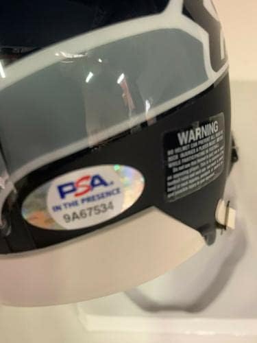 Warren Moon assinou o mini capacete Seahawks PSA 9A67534 com inscrição - Mini capacetes da NFL autografados